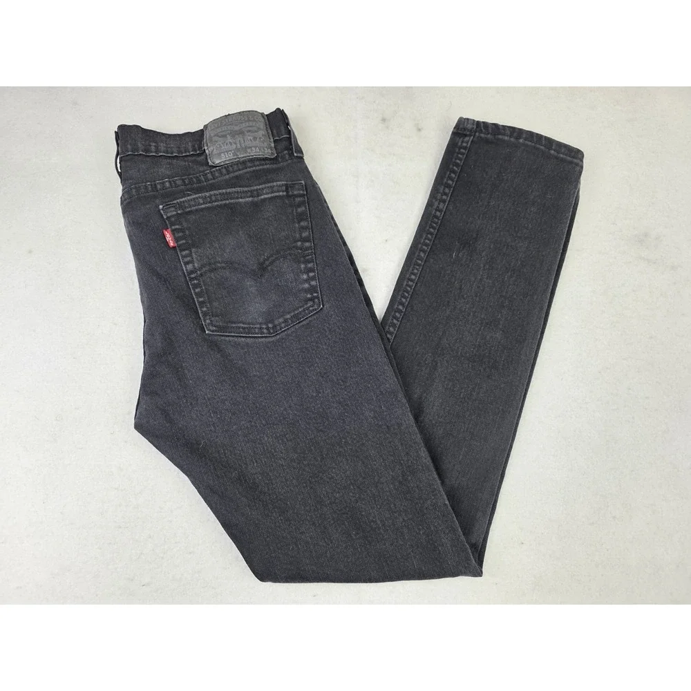 Levi's 510 Men's 34x34 Skinny Fit Jean Fit Black Denim (32x31 READ)